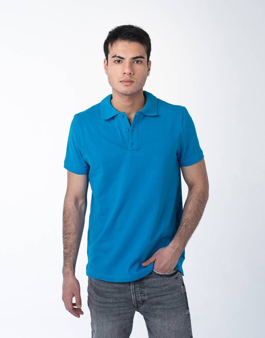 Бирюзовая рубашка ПОЛО мужская оптом
